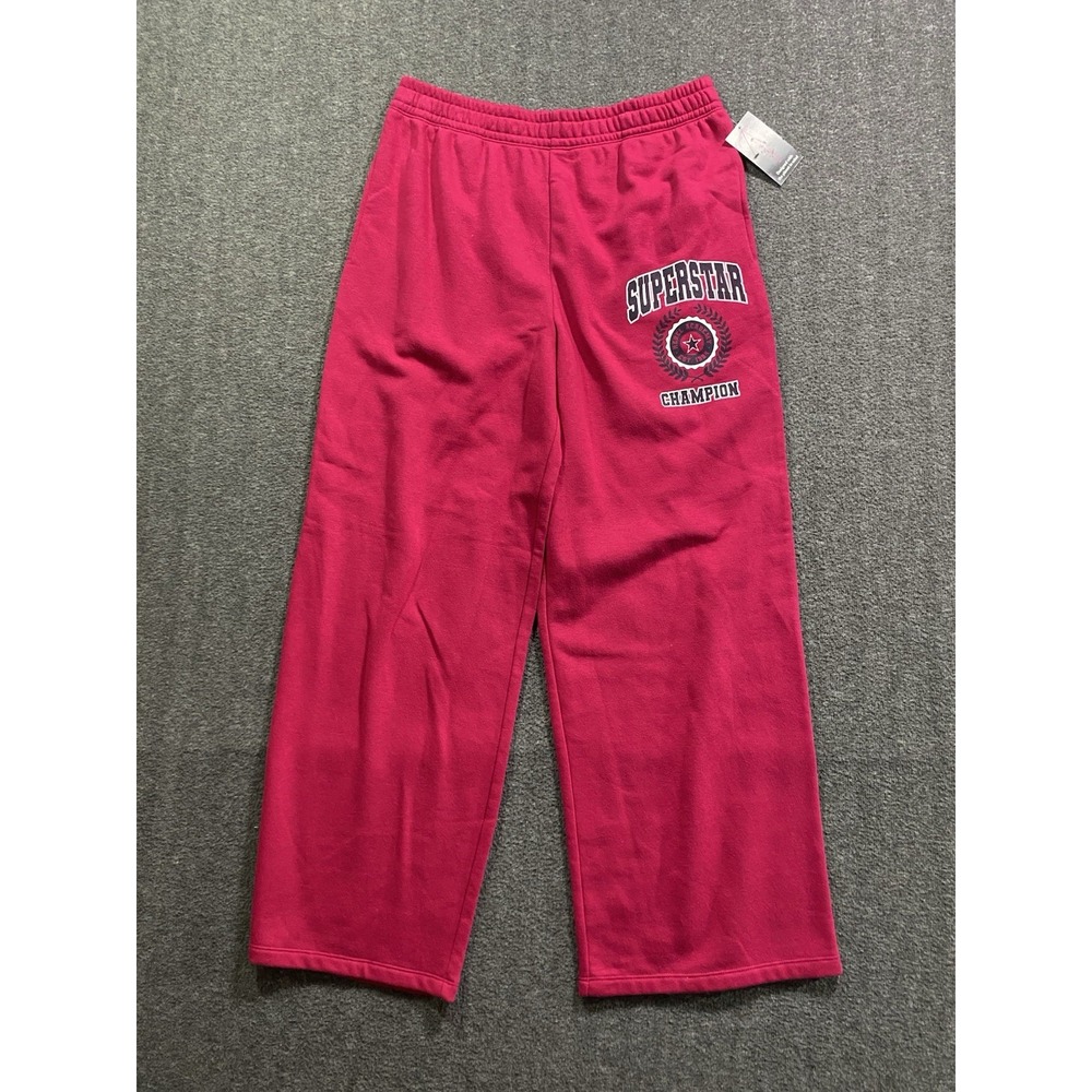 No Boundaries Girls Pink Superstar Wide Leg Sweatpants NWT Size L 11-13